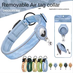 Cross-border new dog collar airtag locator anti-lost pet collar; Pet Collar with AirTag Case Holder (colour: Camouflage yellow collar set, size: Size L)