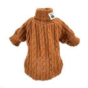 Pet Turtleneck Knitted Sweater Winter Dog Cat Keep Warm (Color: Khaki, size: XS)